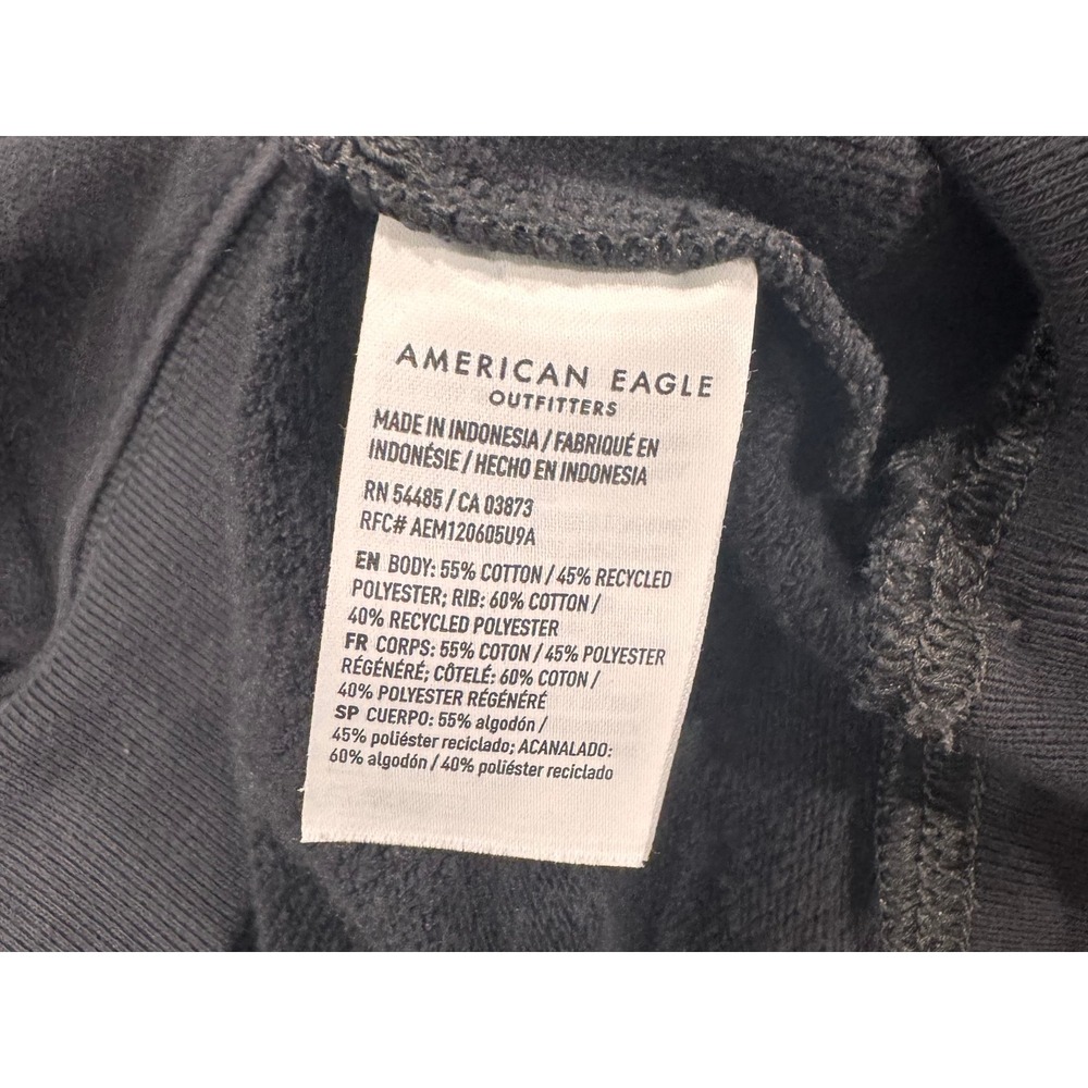 American Eagle Womens Sunflower Graphic Sweatshirt Washed Black Raglan - Picture 7 of 9